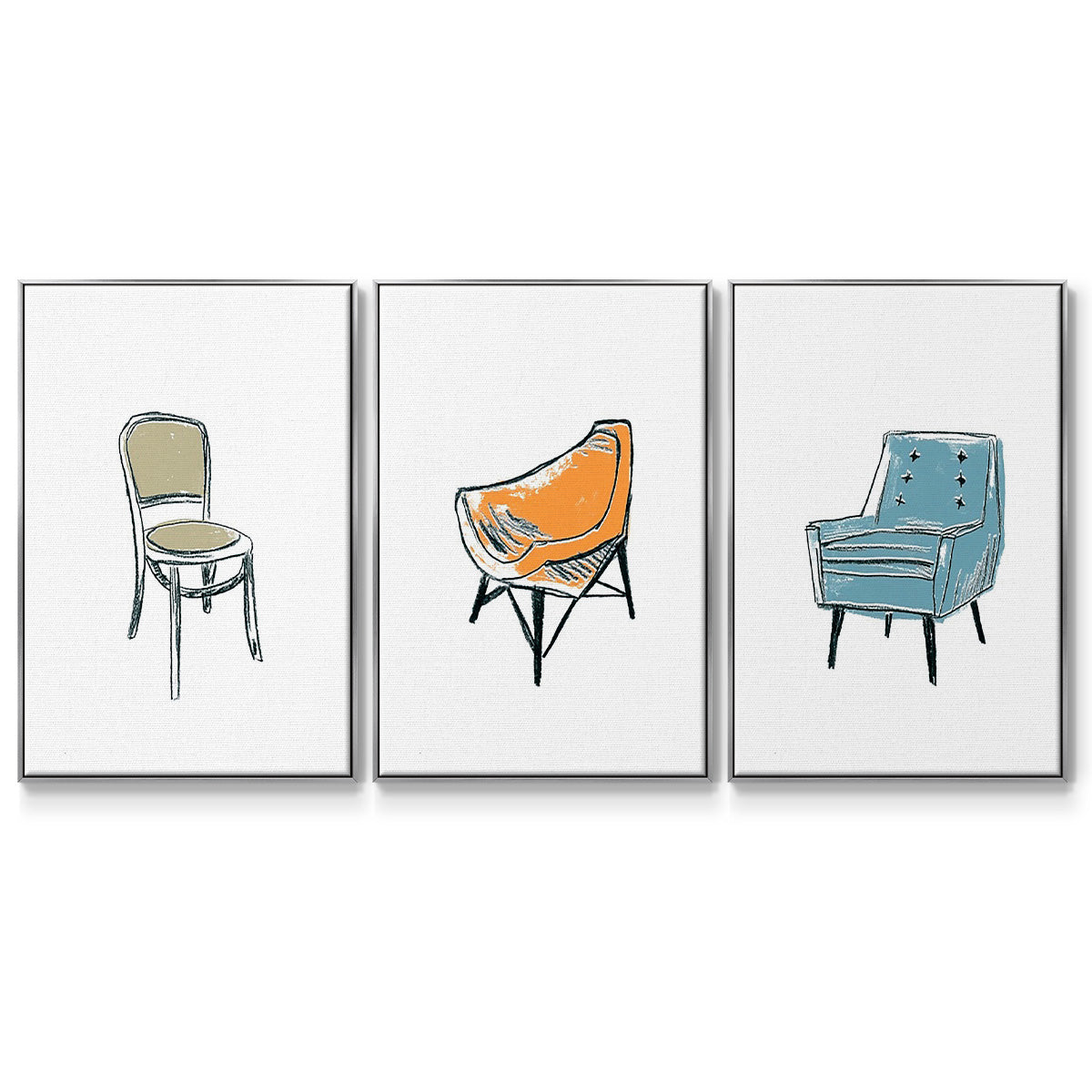 Take a Seat X - Floater Framed Canvas Set