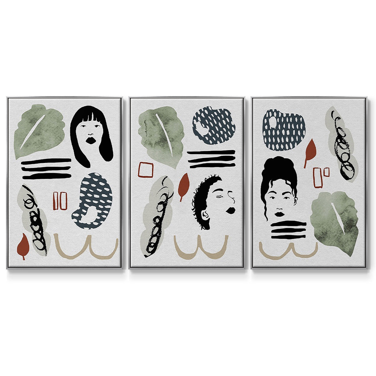 Collected Mindfulness I - Floater Framed Canvas Set