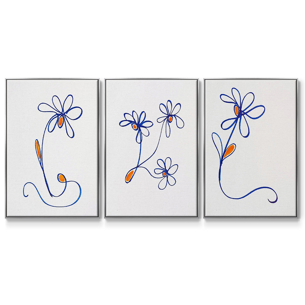 Wobbly Blooms I - Floater Framed Canvas Set