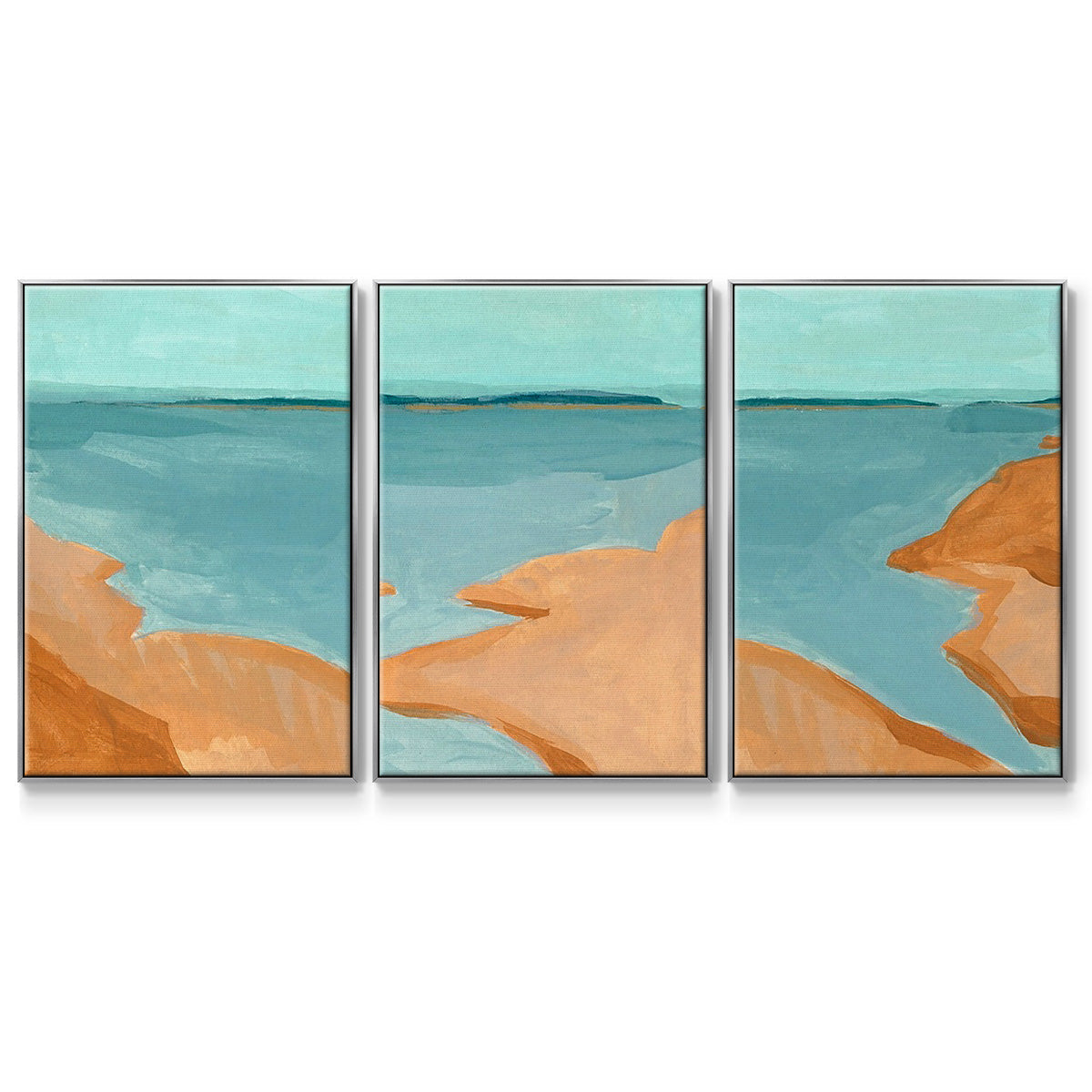 Out on the Sandbar I - Floater Framed Canvas Set