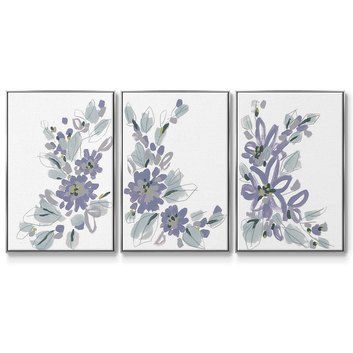 Periwinkle Patch I - Floater Framed Canvas Set