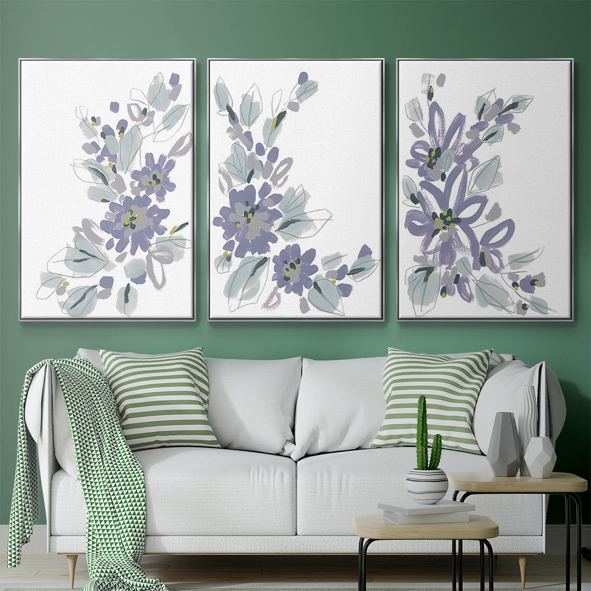 Periwinkle Patch I - Floater Framed Canvas Set