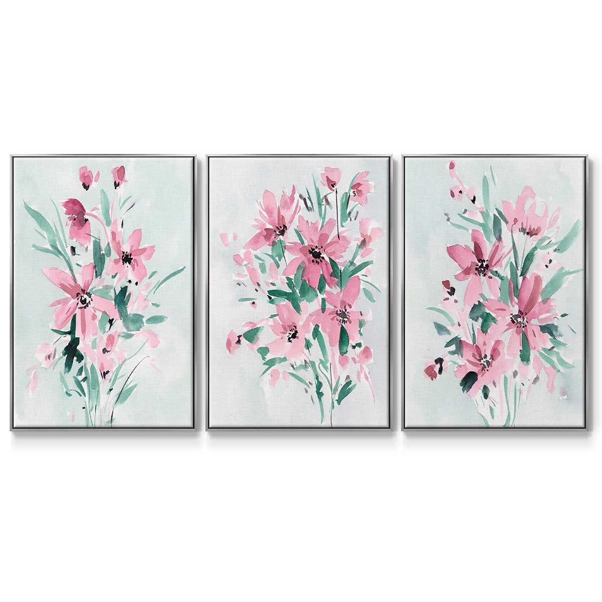 Posy Blooms I - Floater Framed Canvas Set
