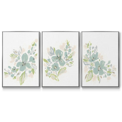 Seafoam Petals I - Floater Framed Canvas Set