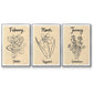 Birth Month I - Floater Framed Canvas Set