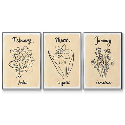 Birth Month I - Floater Framed Canvas Set