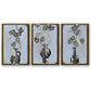Graphic Flowers in Vase I - Floater Framed Canvas Set