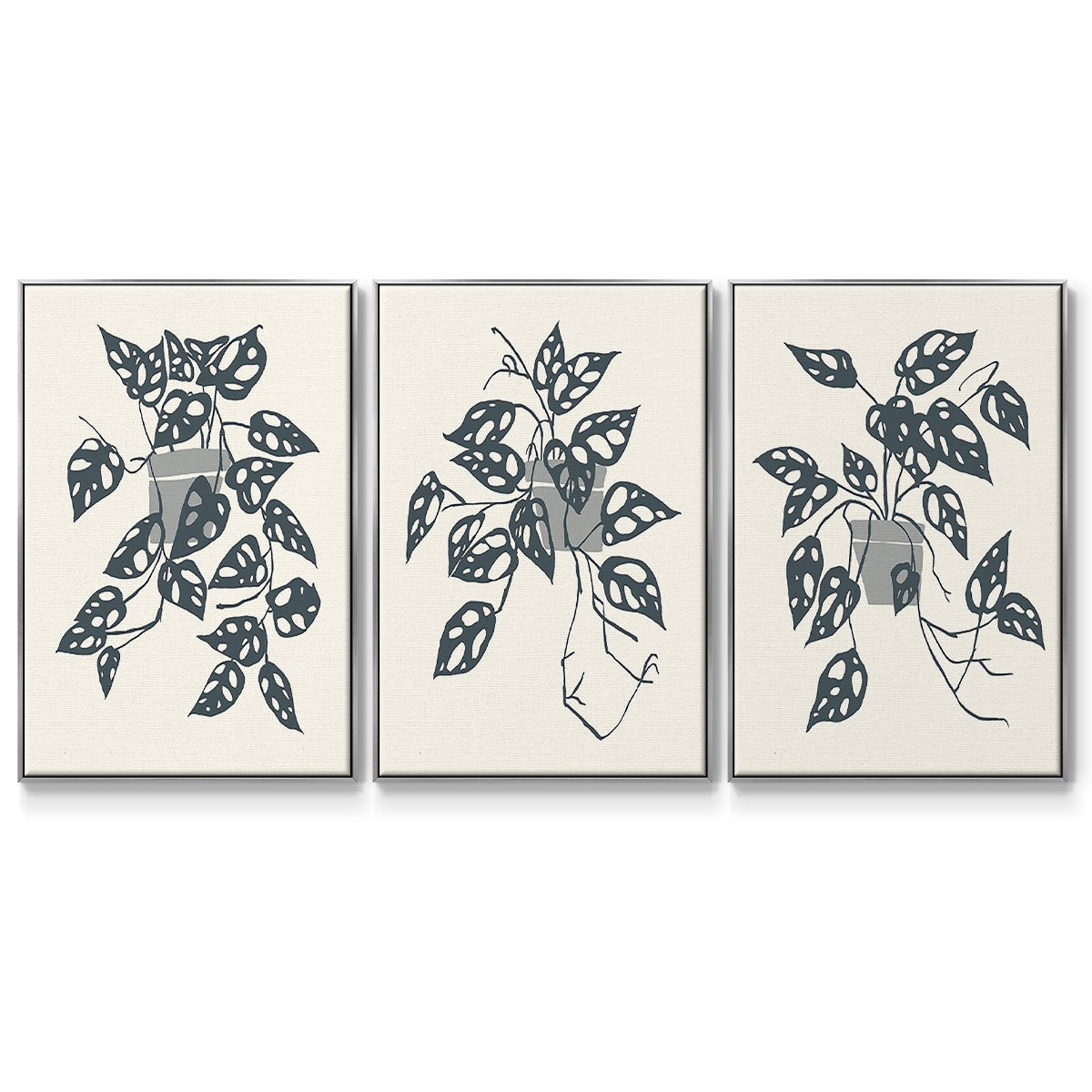 Growing Leaves I - Floater Framed Canvas Set