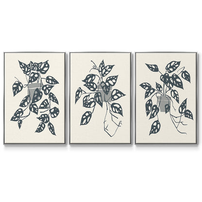 Growing Leaves I - Floater Framed Canvas Set