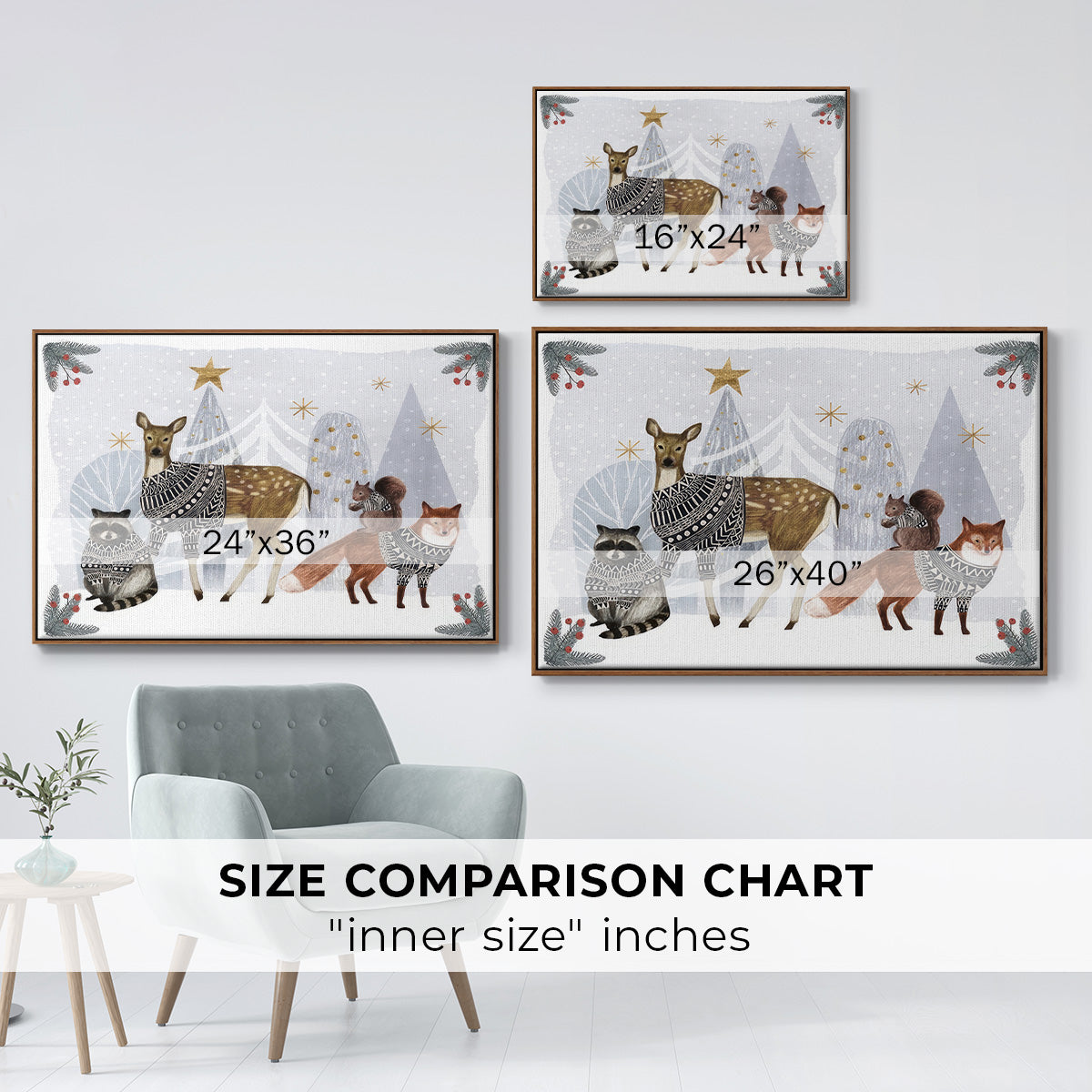 Cozy Christmas Collection A - Floater Framed Canvas Print