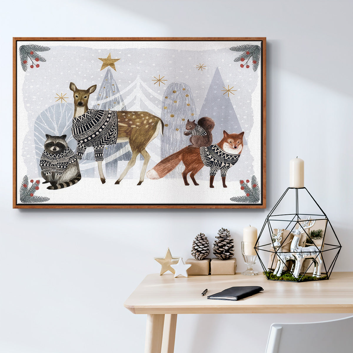 Cozy Christmas Collection A - Floater Framed Canvas Print