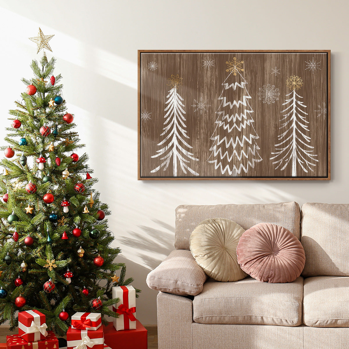 Barnwood Wonderland Collection A - Floater Framed Canvas Print