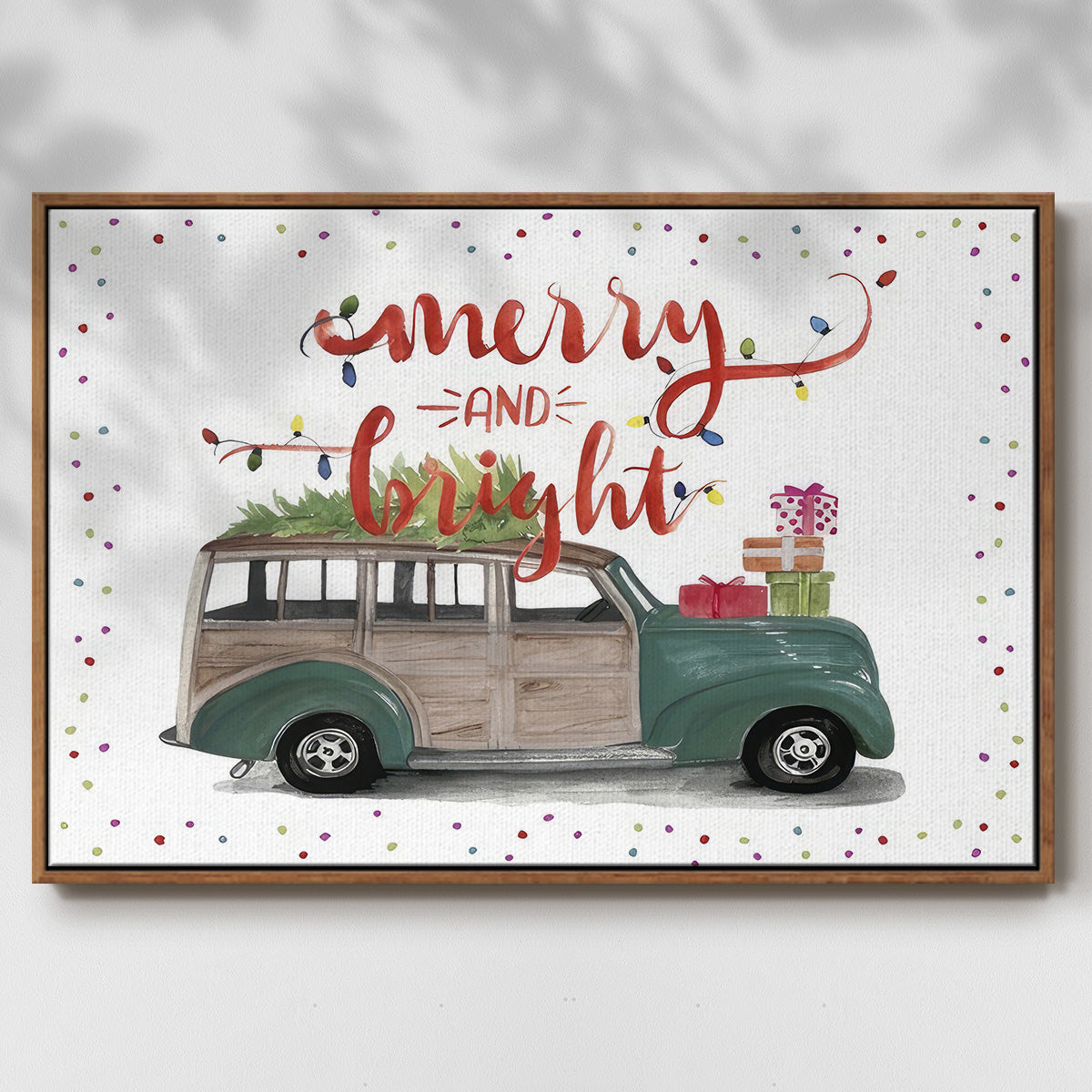 Christmas Cars Collection A - Floater Framed Canvas Print