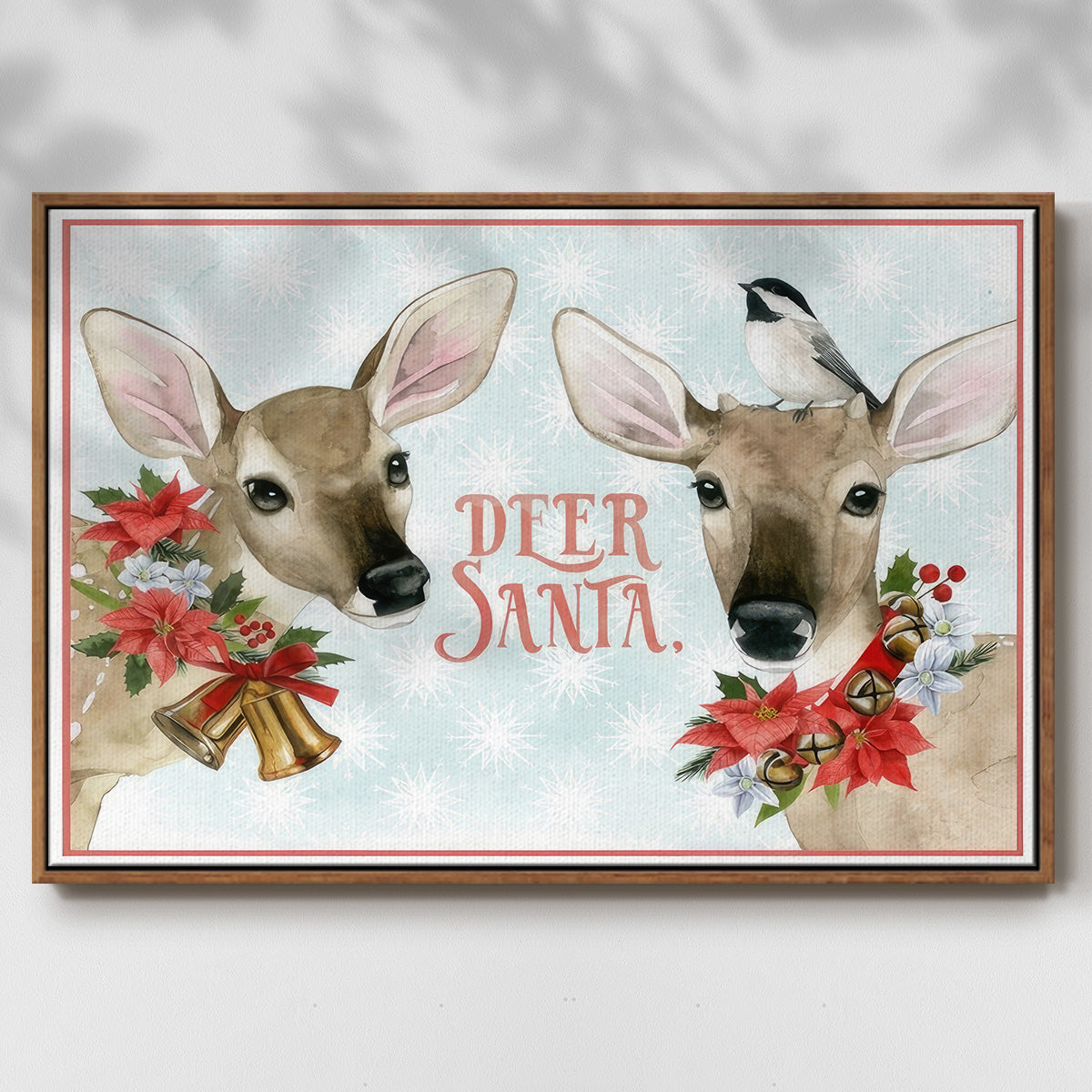 Deer Christmas Collection A - Floater Framed Canvas Print