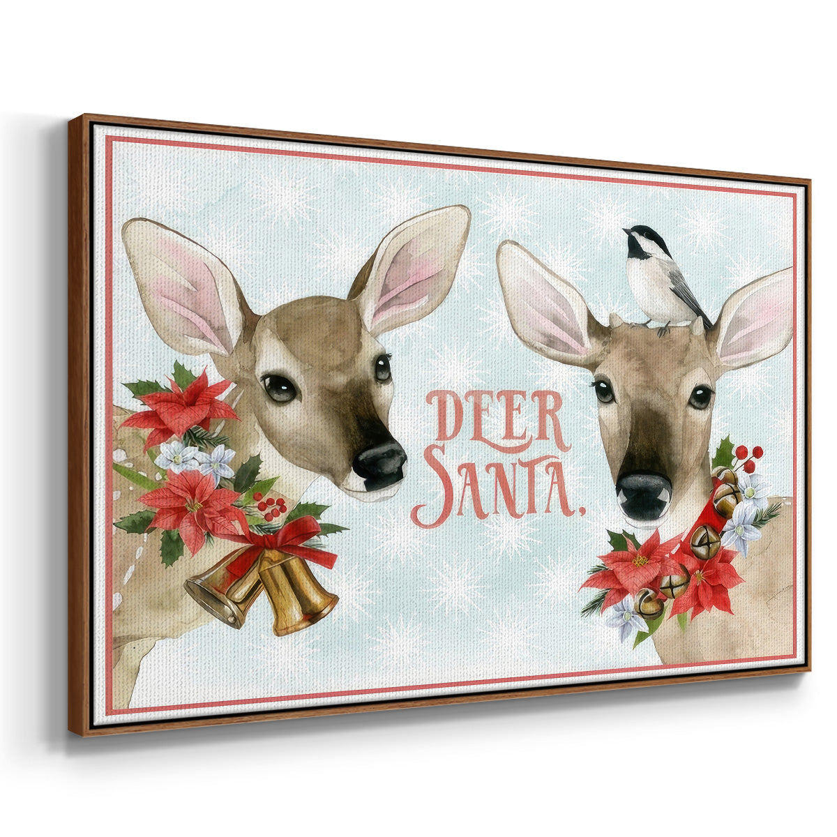 Deer Christmas Collection A - Floater Framed Canvas Print