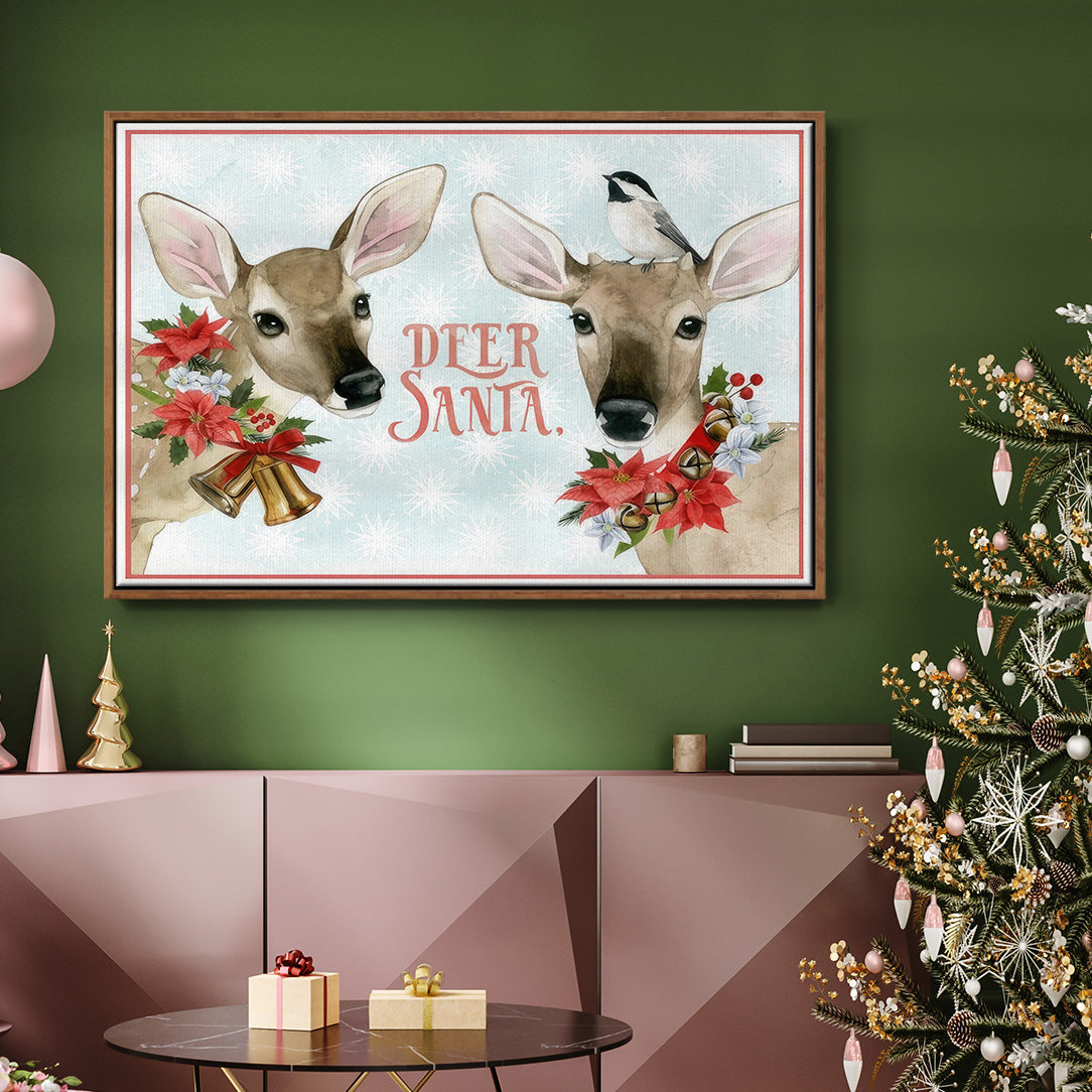Deer Christmas Collection A - Floater Framed Canvas Print