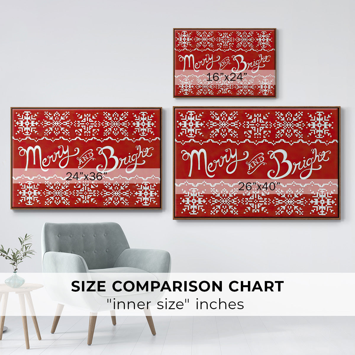 Fair Isle Snowflake I - Floater Framed Canvas Print