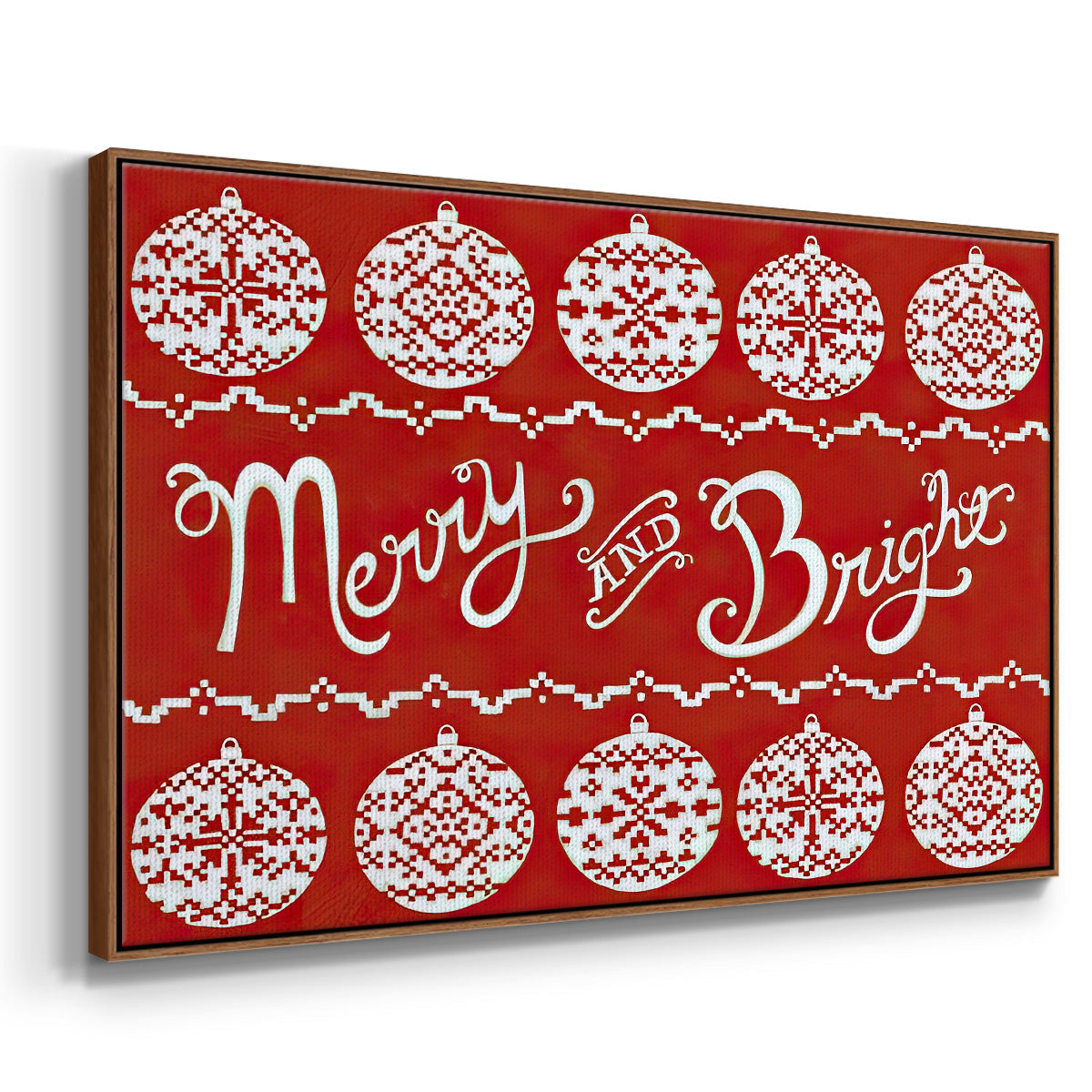 Fair Isle Snowflake II - Floater Framed Canvas Print
