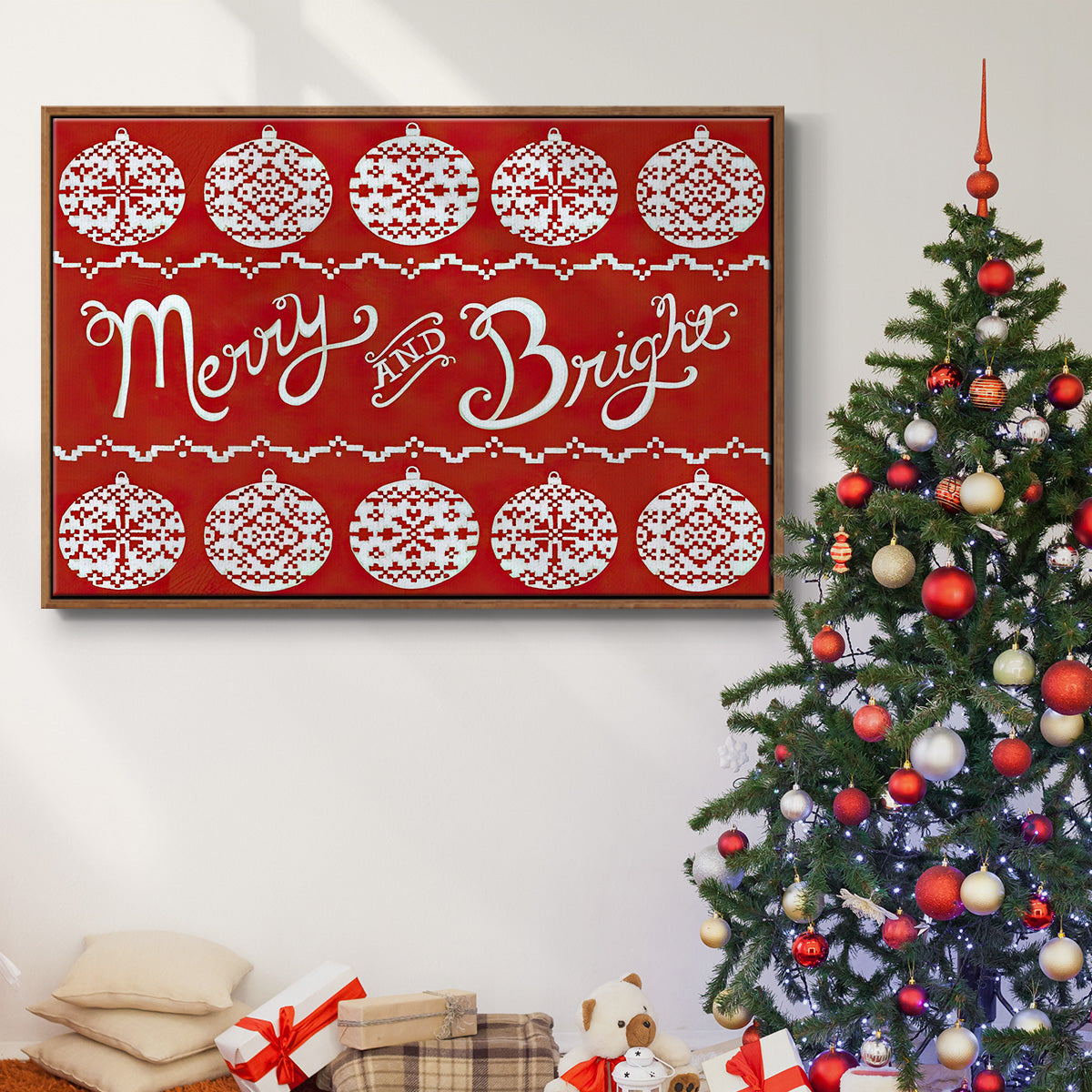 Fair Isle Snowflake II - Floater Framed Canvas Print