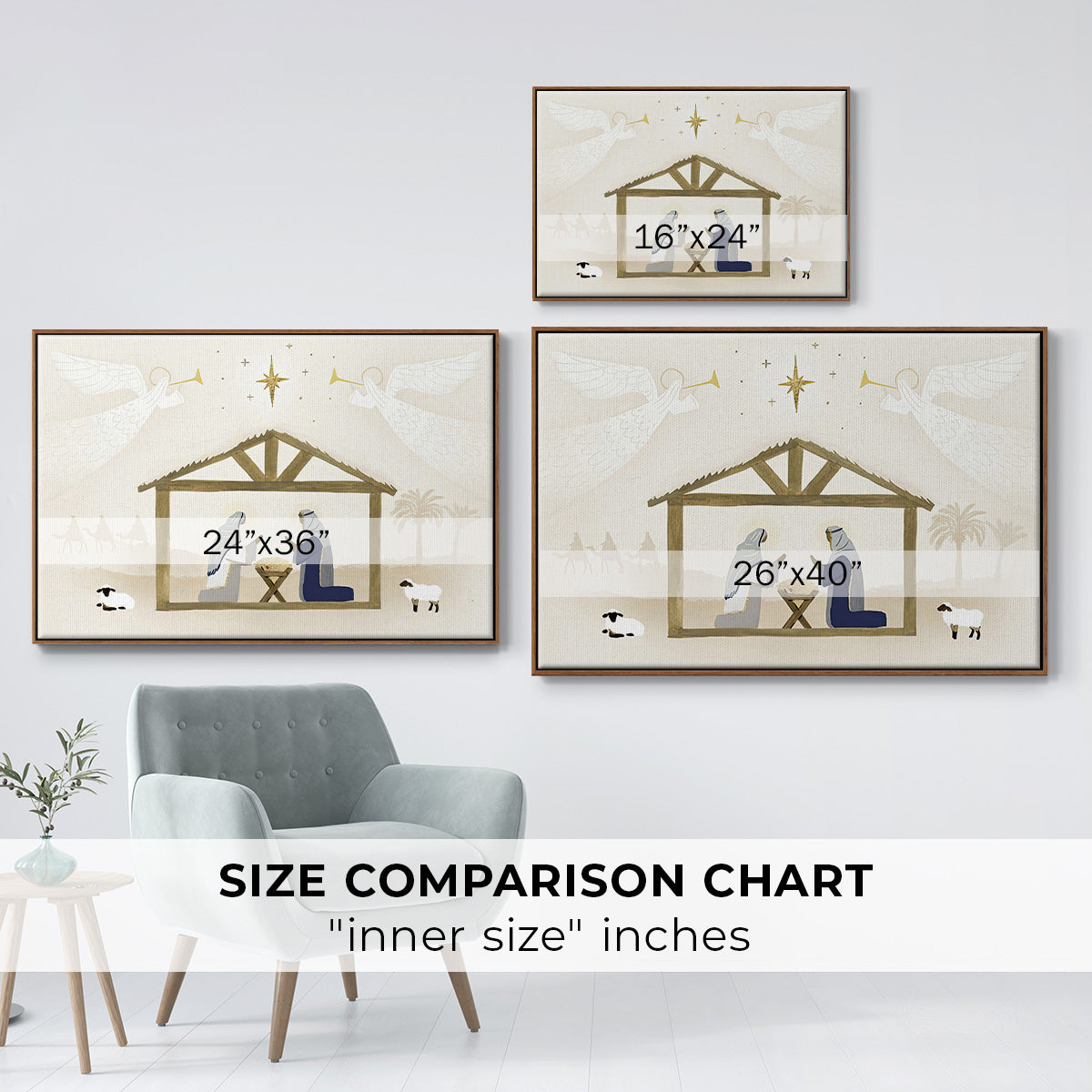 Away in a Manger Collection A - Floater Framed Canvas Print