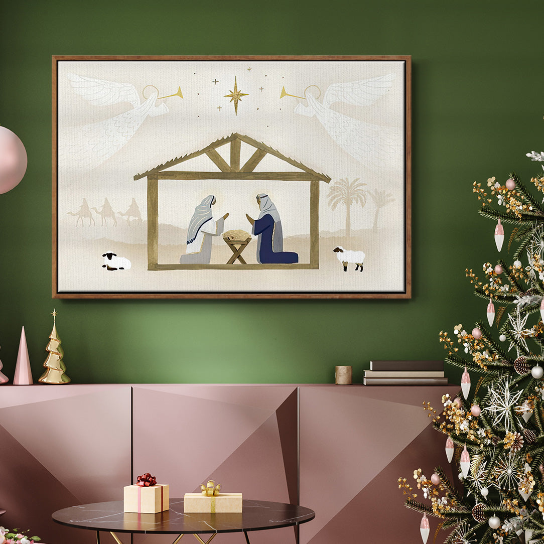 Away in a Manger Collection A - Floater Framed Canvas Print