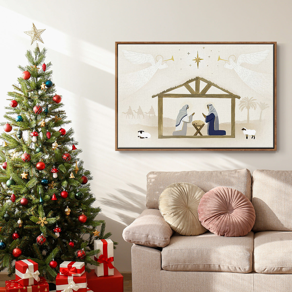 Away in a Manger Collection A - Floater Framed Canvas Print