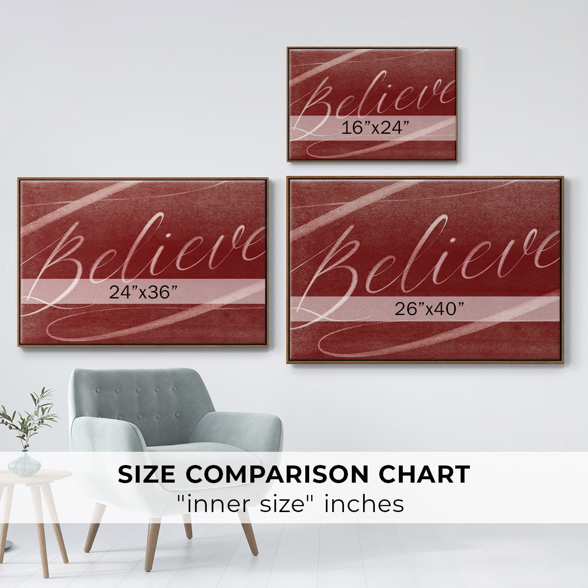 Believe - Floater Framed Canvas Print