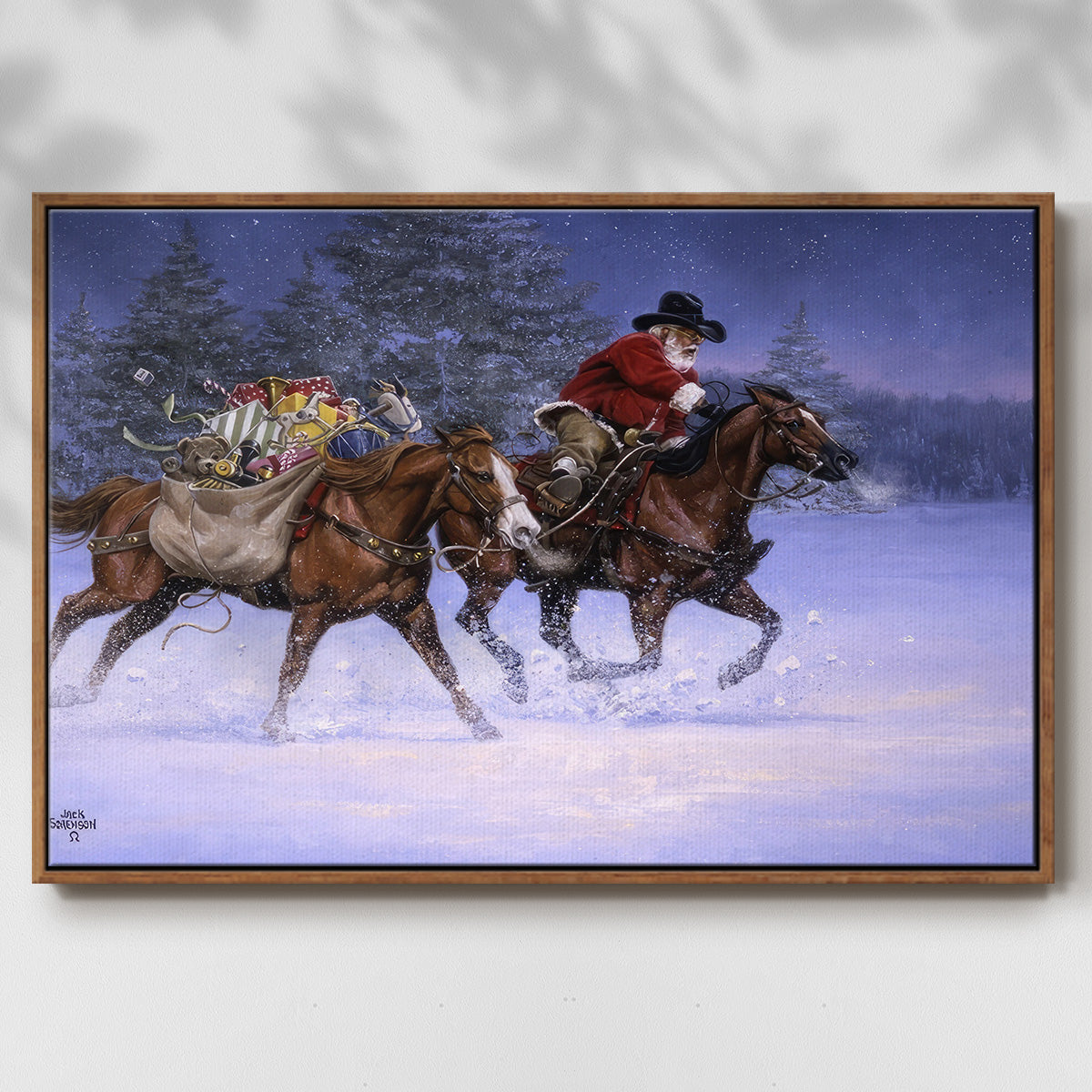 Christmas Rush - Floater Framed Canvas Print