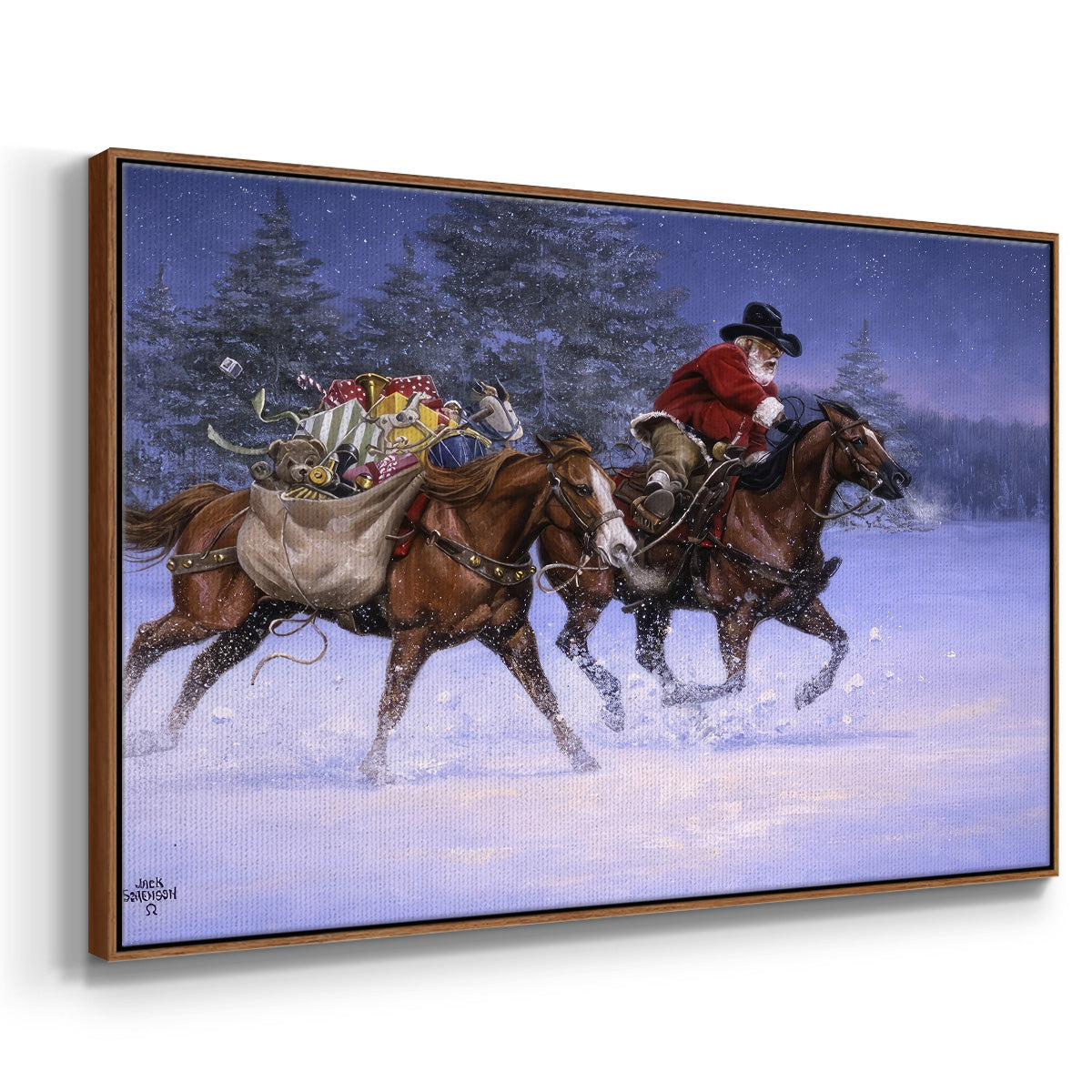 Christmas Rush - Floater Framed Canvas Print