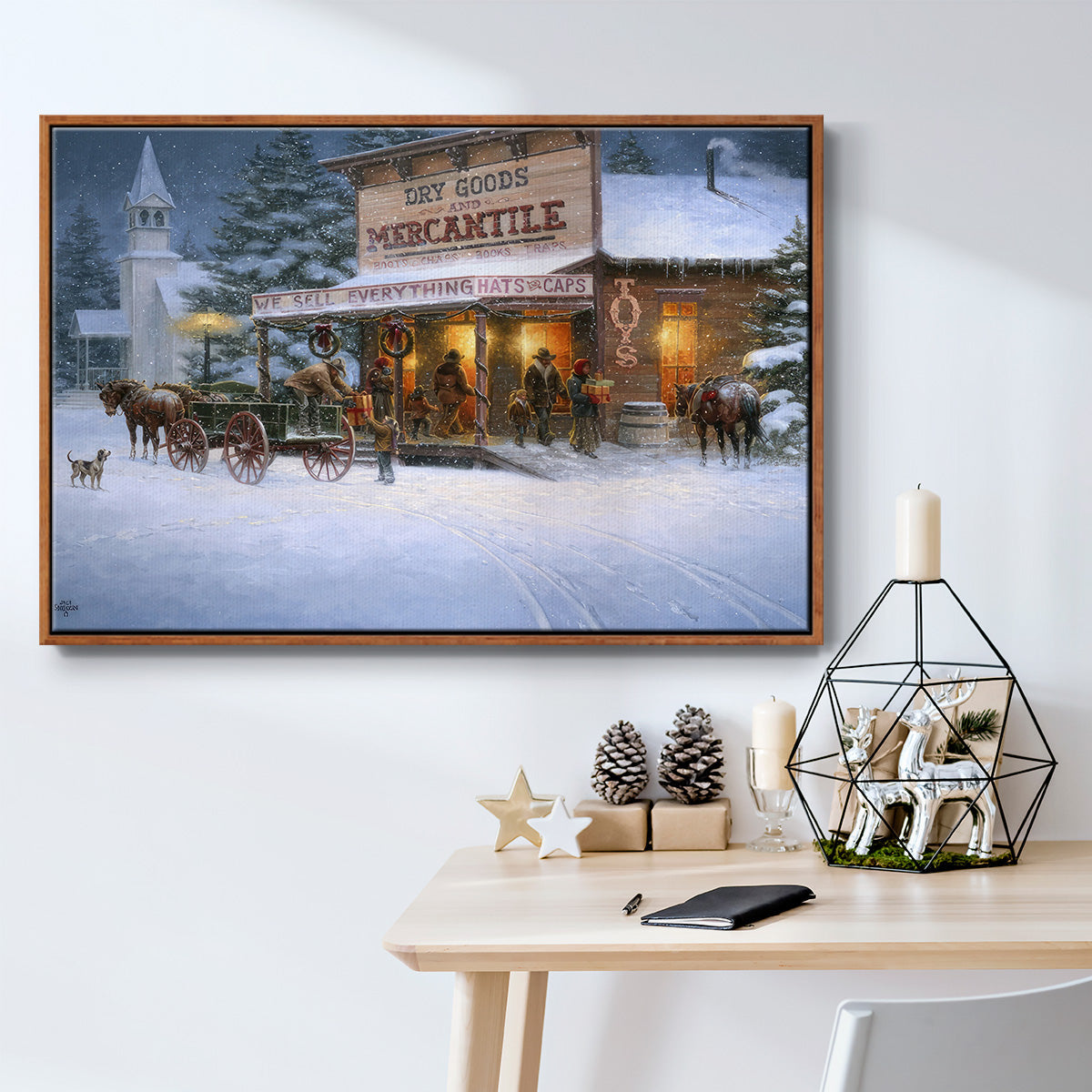 Christmas Wishes - Floater Framed Canvas Print