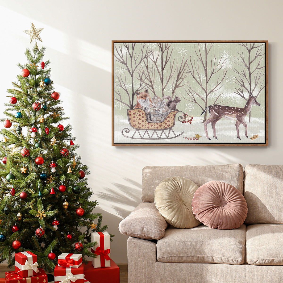 Christmas Time I - Floater Framed Canvas Print