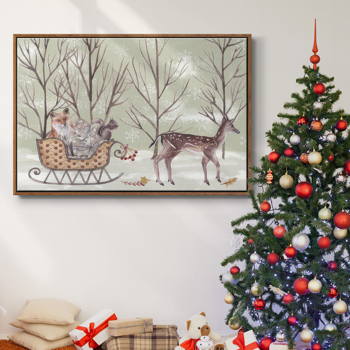 Christmas Time I - Floater Framed Canvas Print