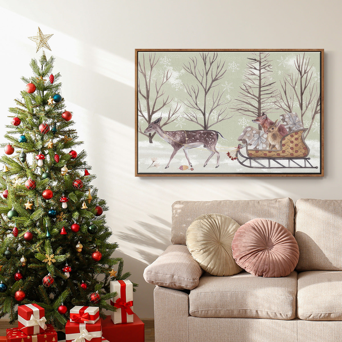 Christmas Time II - Floater Framed Canvas Print
