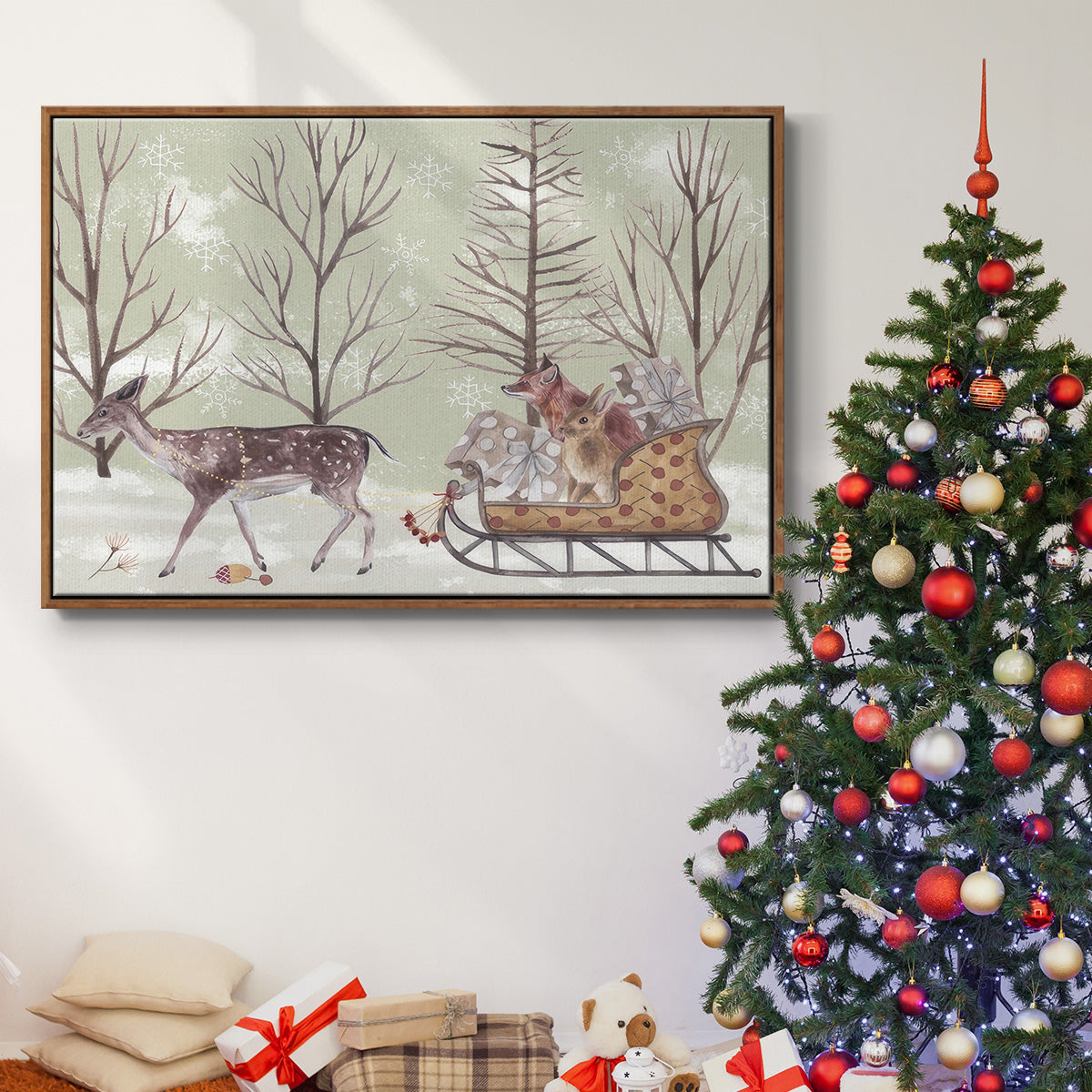 Christmas Time II - Floater Framed Canvas Print