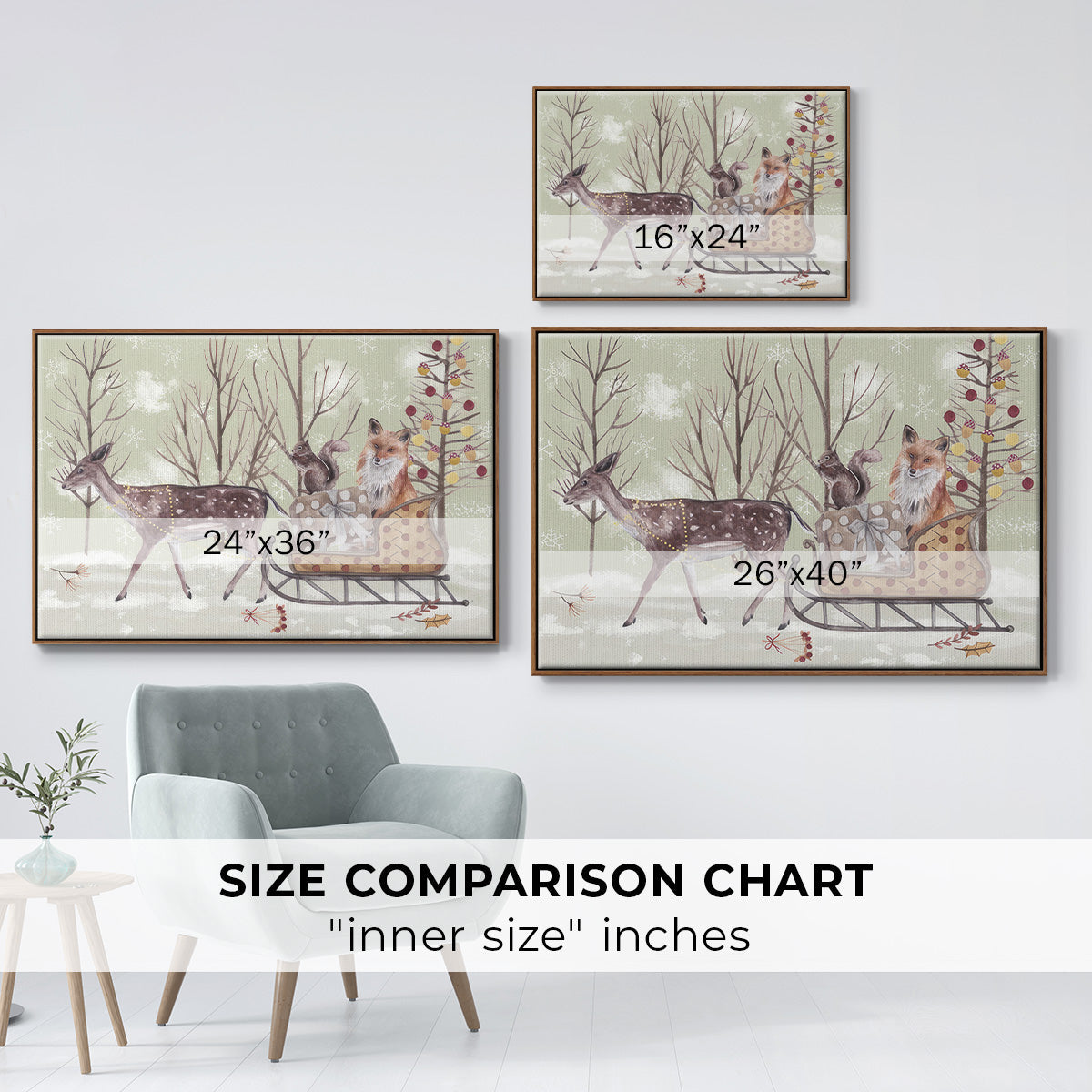 Christmas Time Collection A - Floater Framed Canvas Print