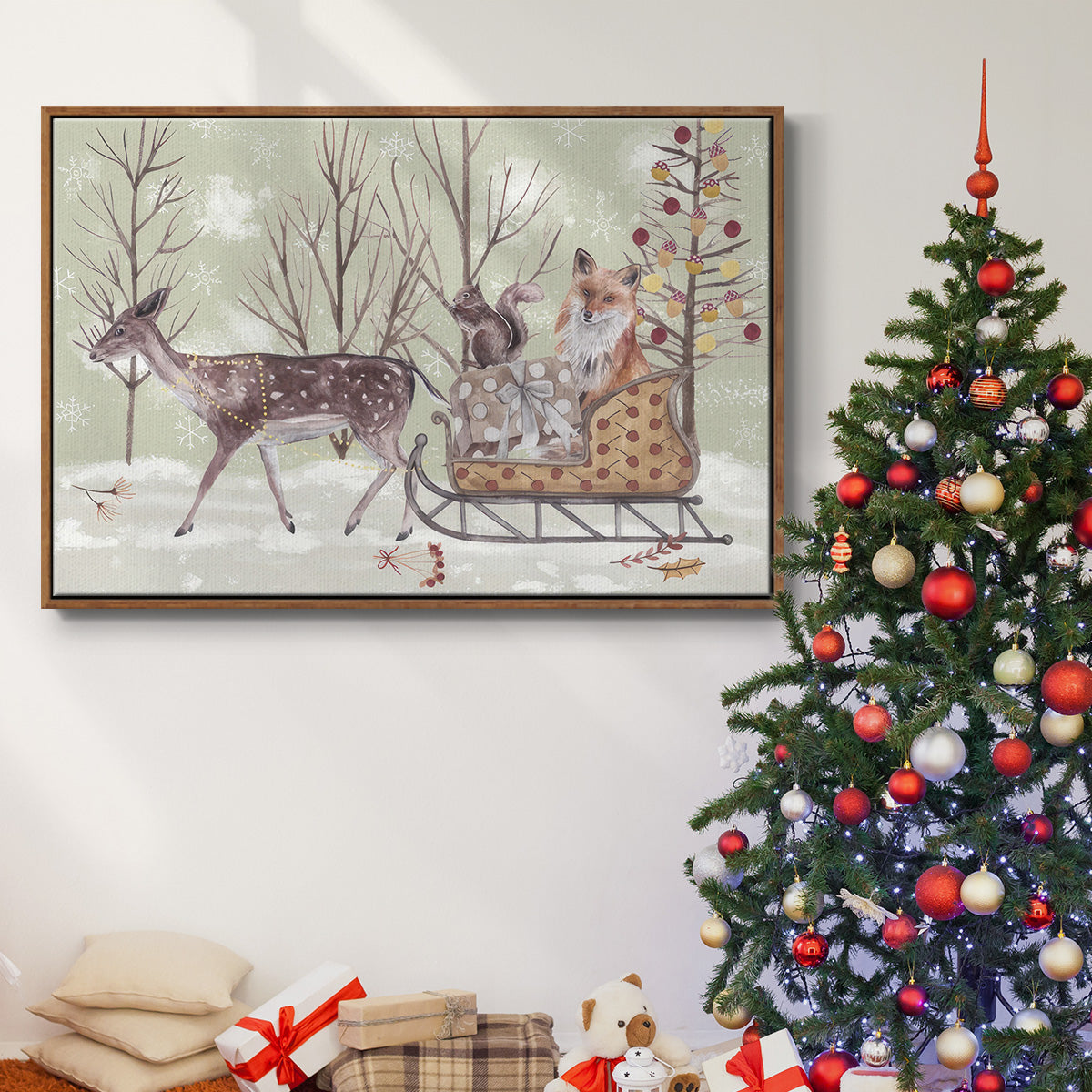 Christmas Time Collection A - Floater Framed Canvas Print
