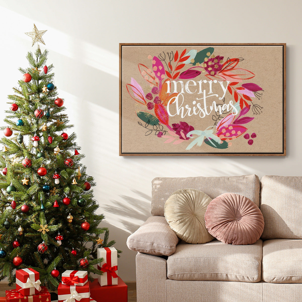 Crafty Christmas Collection A - Floater Framed Canvas Print