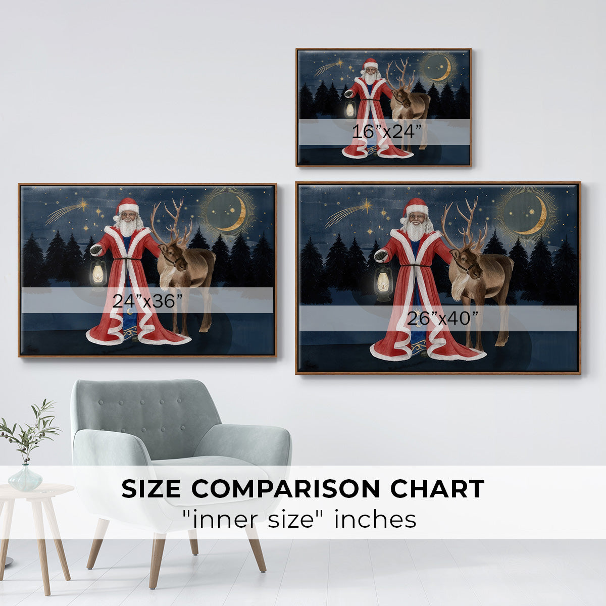 Celestial Christmas Collection A - Floater Framed Canvas Print