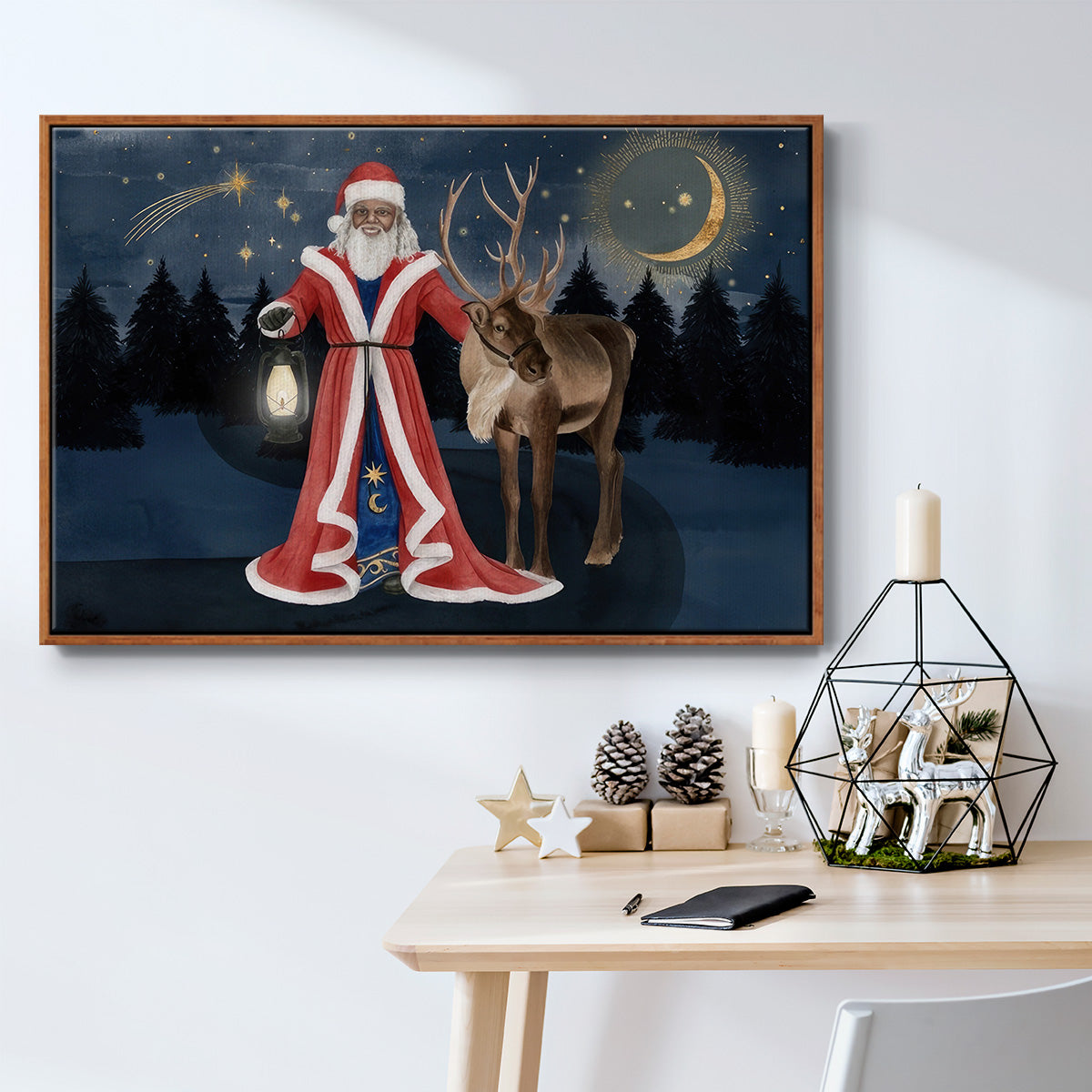 Celestial Christmas Collection A - Floater Framed Canvas Print