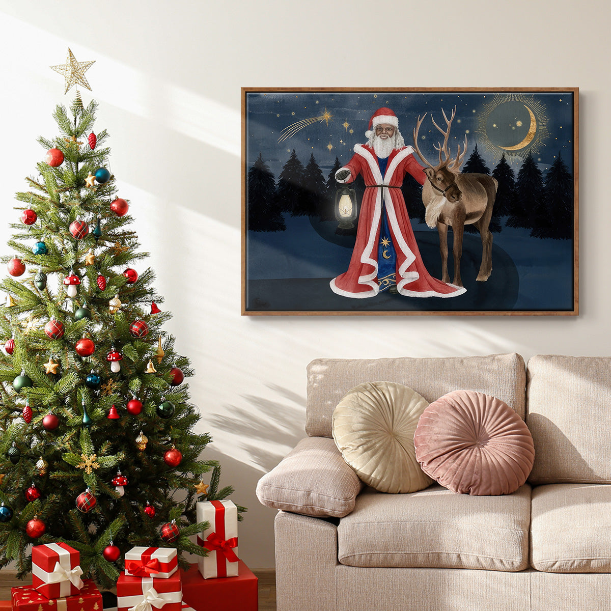 Celestial Christmas Collection A - Floater Framed Canvas Print