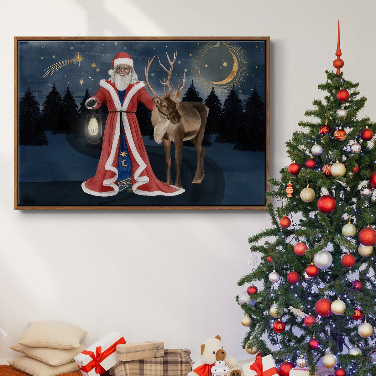 Celestial Christmas Collection A - Floater Framed Canvas Print