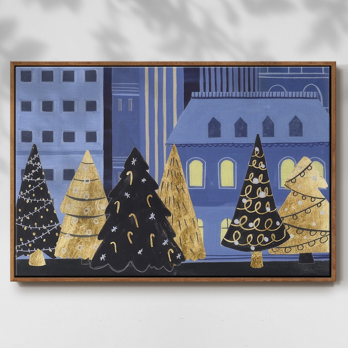 Holiday Night Collection A - Floater Framed Canvas Print