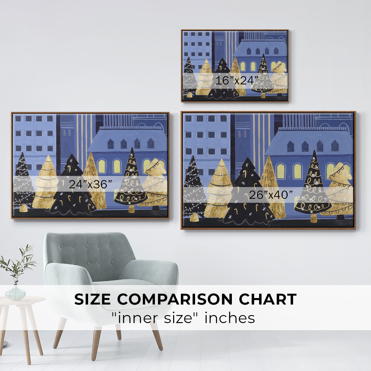 Holiday Night Collection A - Floater Framed Canvas Print
