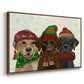Christmas 3 Winter Labs - Floater Framed Canvas Print