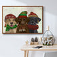 Christmas 3 Winter Labs - Floater Framed Canvas Print