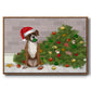 Christmas Boxer and Broken Christmas Tree - Floater Framed Canvas Print