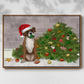 Christmas Boxer and Broken Christmas Tree - Floater Framed Canvas Print