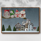 Christmas Owl Village - Floater Framed Canvas Print