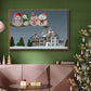 Christmas Owl Village - Floater Framed Canvas Print