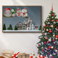 Christmas Owl Village - Floater Framed Canvas Print